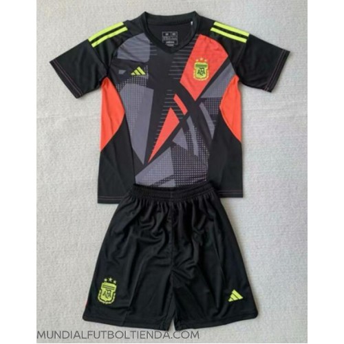 Camiseta Argentina Portero Primera Equipación Replica Copa America 2024 para niños mangas cortas (+ Pantalones cortos)